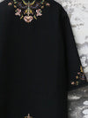 IN TO THE EAST 2025 Autumn/Winter Floral Embroidered Long Coat ITE-E1DGAW063BL22CO-HEI Black